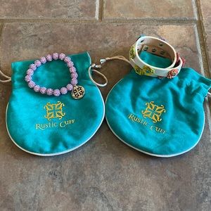 Rustic Cuff Flower Double Wrap and Lilac Emerson Set